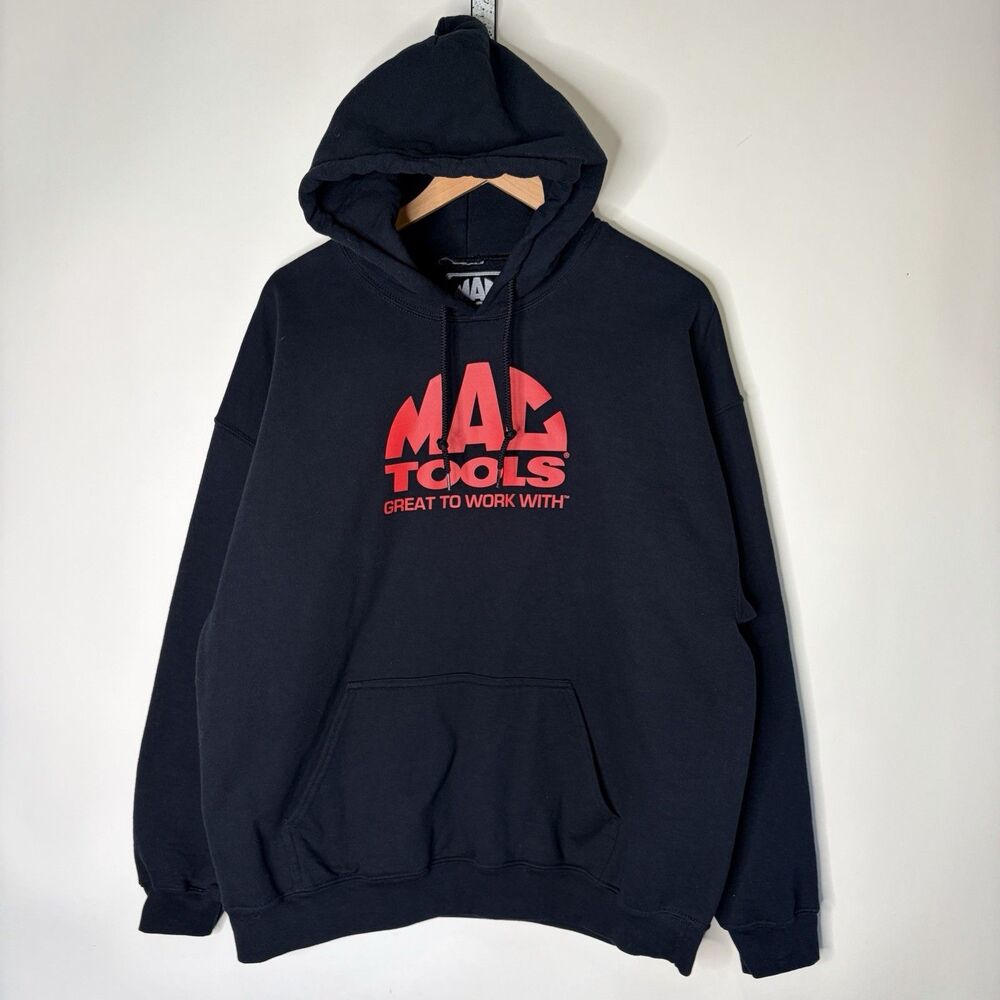 Mac Tools Sweatshirt Hoodie Hooded Great To Work With Black Red Men XL